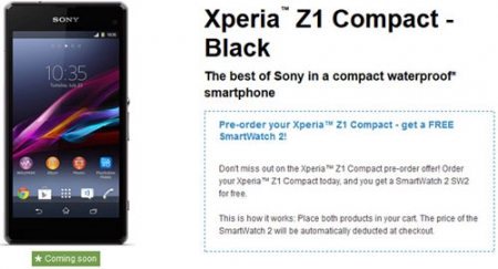 В Европе начался приём предзаказов на смартфон Sony Xperia Z1 Compact